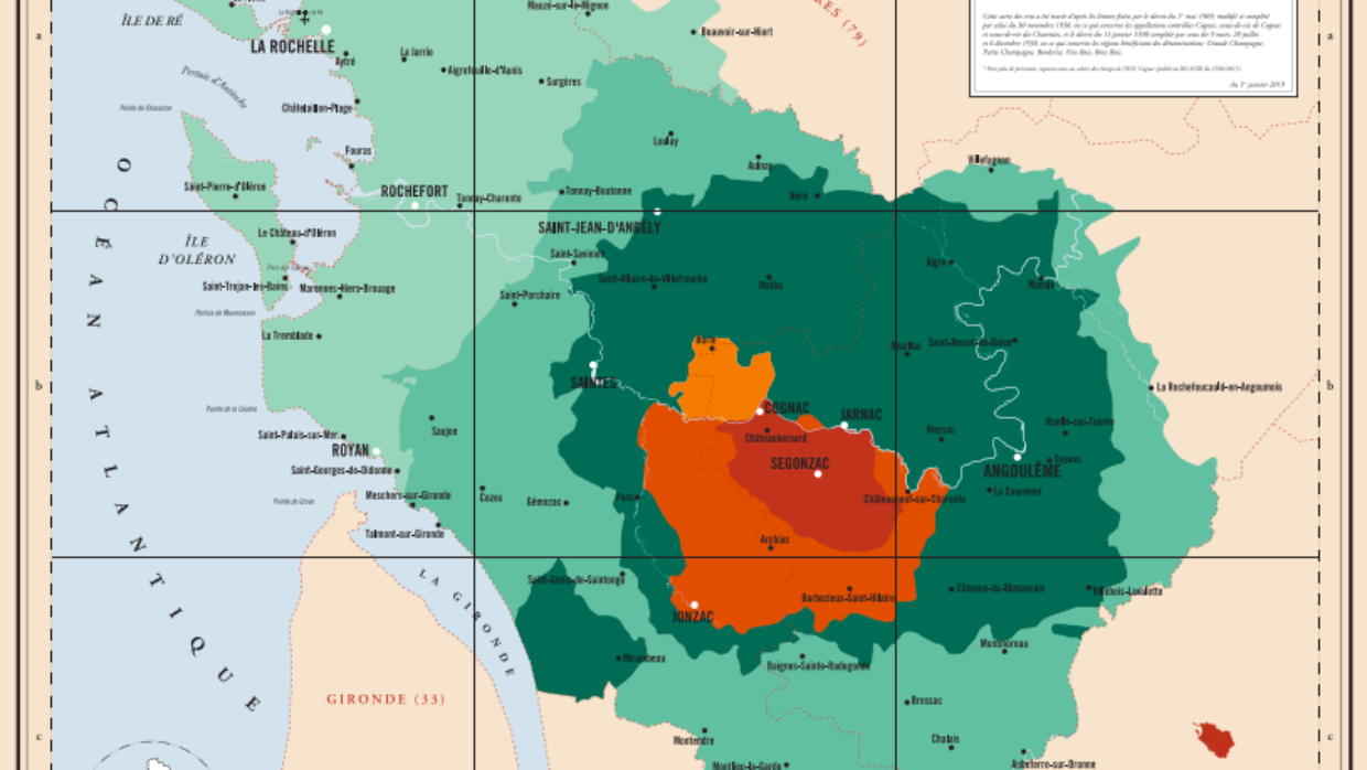 What are the different vineyards of the Cognac region?